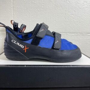 Climb X Rave Rock Climbing Shoes Blue Black Hook & Loop Men's 12.5 US/11.5 UK